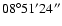$08^{\circ} 51' 24''$