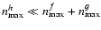 $n_{\rm max}^h \ll n_{\rm max}^f + n_{\rm max}^g$