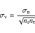 \begin{displaymath}\sigma_{\rm v} = \frac{\sigma_{\rm u}}{\sqrt{n_{\rm r} n_{\rm t}}}
\end{displaymath}
