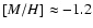 $[M/H]\approx-1.2$