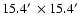 $15.4\hbox{$^\prime$ }\times 15.4\hbox{$^\prime$ }$
