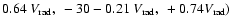 $0.64~V_{\rm rad},~-30 - 0.21~V_{\rm rad},~+0.74V_{\rm rad})$
