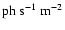 ${\rm ph~s^{-1}~m^{-2}}$