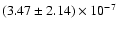 $(3.47\pm2.14)\times 10^{-7}$