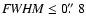 ${\it FWHM} \leq 0\hbox{$.\!\!^{\prime\prime}$ }8$