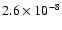 $2.6\times10^{-8}$