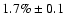 $1.7\% \pm 0.1$