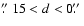 $\hbox{$.\!\!^{\prime\prime}$ }15 < d < 0\hbox{$.\!\!^{\prime\prime}$ }$