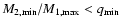 $M_{\rm 2,min}/M_{\rm 1,max} < q_{\rm min}$