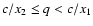$c/x_2\leq q<c/x_1$