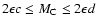 $2 \epsilon c \leq M_{\rm C} \leq 2 \epsilon d$