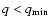 $q<q_{\rm min}$