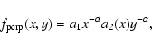 \begin{displaymath}f_{\rm pcrp}(x,y)=a_1x^{-\alpha}a_2(x)y^{-\alpha} ,
\end{displaymath}