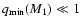 $q_{\rm min}(M_1) \ll 1$