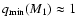 $q_{\rm min}(M_1) \approx 1$
