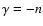 $\gamma=-n$