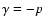 $\gamma=-p$