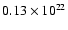 $0.13\times10^{22}$