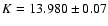 $K = 13.980\pm 0.07$
