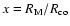 $x=R_{\rm M}/R_{\rm co}$