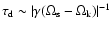 $\tau_{\rm d} \sim \vert \gamma(\Omega_{\rm s}-\Omega_{\rm k})\vert^{-1}$