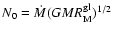 $N_{\rm0}=\dot{M}({GMR}_{\rm M}^{\rm gl})^{1/2}$