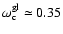 $\omega_{\rm c}^{\rm gl} \simeq0.35$