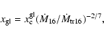 \begin{displaymath}x_{\rm gl}=x_{\rm c}^{\rm gl} (\dot{M}_{16}/\dot{M}_{\rm tr16})^{-2/7},
\end{displaymath}