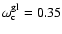 $\omega_{\rm c}^{\rm gl}=0.35$