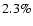 $2.3\%$