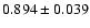 $ 0.894 \pm 0.039 $