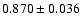 $ 0.870 \pm 0.036 $