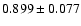 $ 0.899 \pm 0.077 $