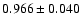 $ 0.966 \pm 0.040 $