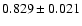 $ 0.829 \pm 0.021 $