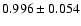 $ 0.996 \pm 0.054 $