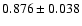 $ 0.876 \pm 0.038 $