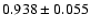 $ 0.938 \pm 0.055 $