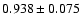 $ 0.938 \pm 0.075 $