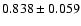 $ 0.838 \pm 0.059 $