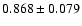 $ 0.868 \pm 0.079 $