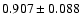 $ 0.907 \pm 0.088 $