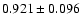 $ 0.921 \pm 0.096 $