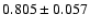 $ 0.805 \pm 0.057 $