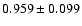 $ 0.959 \pm 0.099 $