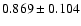 $ 0.869 \pm 0.104 $