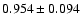 $ 0.954 \pm 0.094 $