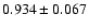 $ 0.934 \pm 0.067 $