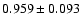 $ 0.959 \pm 0.093 $