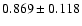 $ 0.869 \pm 0.118 $